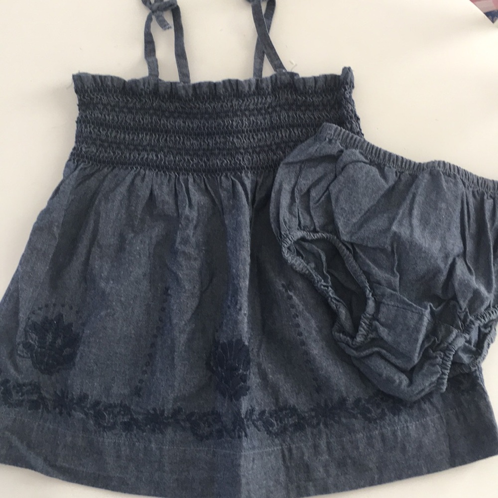 Darling Baby Gap Chambray Sundress with Bloomers
